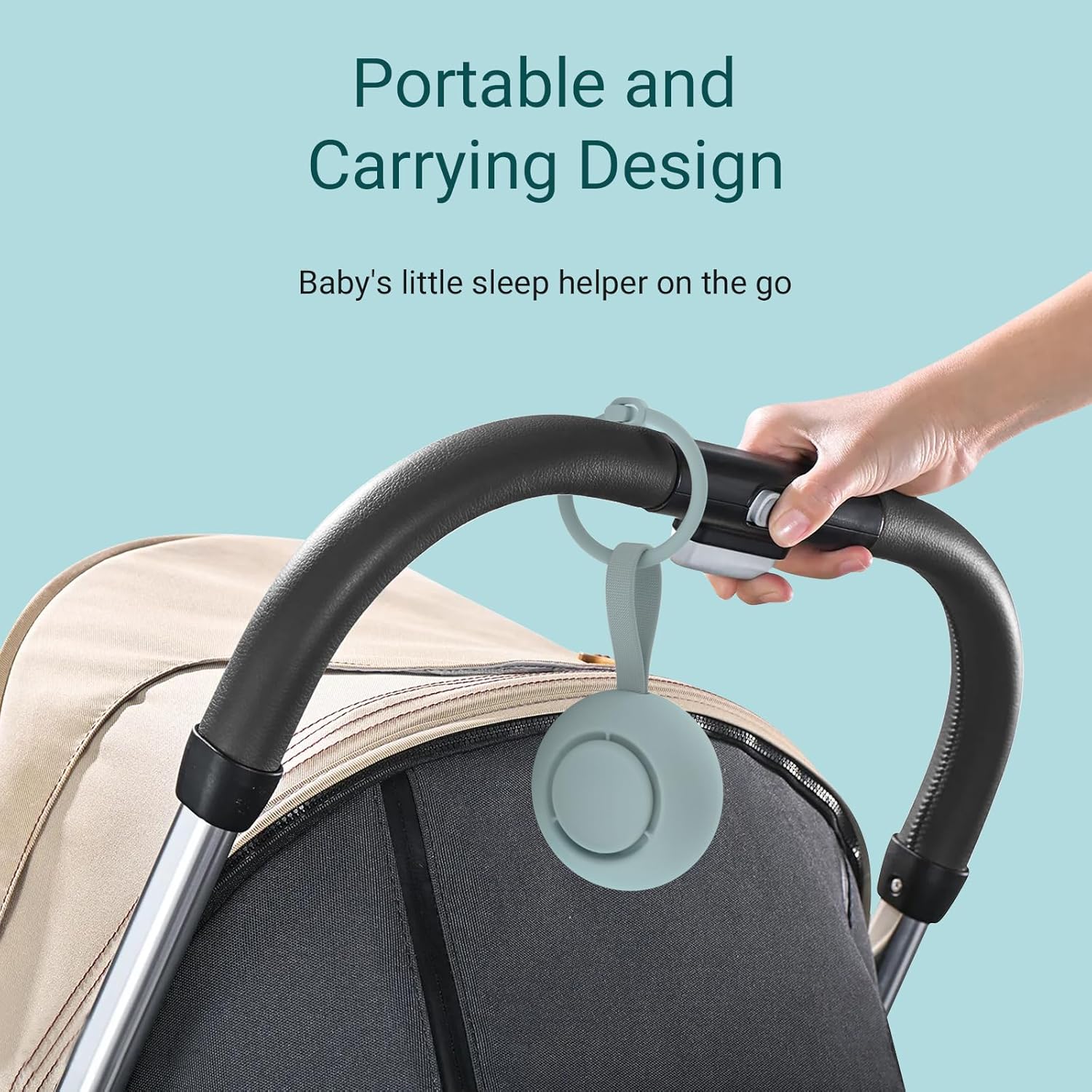 Skiennix Portable Baby Sound Machine - 12 Soothing Sounds & Timer Function | 15-Hour Battery Life, Slate Color