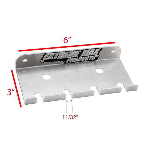Extreme Max 5001.6297 6" Mini Air Tool Holder for Enclosed Race Trailer, Shop, Garage, Storage - Silver