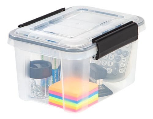 IRIS USA UCB-XS Quart WeatherPro Storage Box, 6.5 Qt - Single, Clear