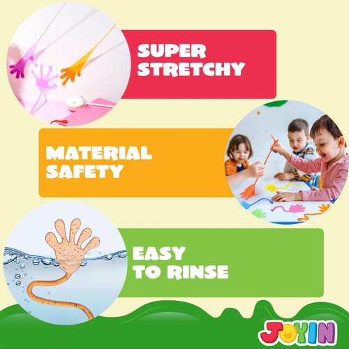 JOYIN 48Pcs Glitter Sticky Hands Party Favors, Easter Egg Fillers Party Favors Set for Kids, Holiday Traditions, Classroom Treasure Box Carnival Prizes Bulk Pinata Stuff Mini Toys, goodie bags