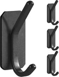 Paoli Heavy Duty Adhesive Hooks - 30 lb Load Capacity | Self-Adhesive, Versatile Colors & Styles (4 Pack, Black)