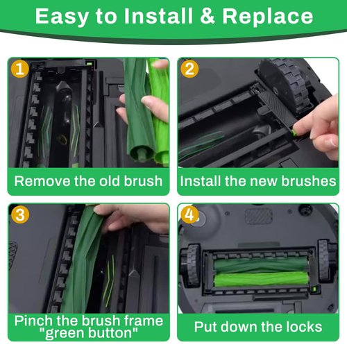 Jusiwow 3 Set Replacement Brushes Compatible with iRobot Roomba E & I & J Series, e5 e6 e7 i1 i1+ i2 i3 i3+ i4 i4+ i6 i6+i7 i7+ i8 i8+ j6+ j7 j7+,Combo i5 i5+j5 j5+ Vacuum Cleaner