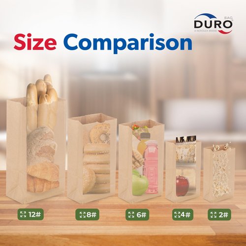 Duro 6# Brown Paper Lunch Bags 500 Count - Bulk Disposable Paper Sacks, Dubl Life SOS Brown Bag for Candy, Snacks & Treats - 6.00 x3.62 x 11.06 Inches