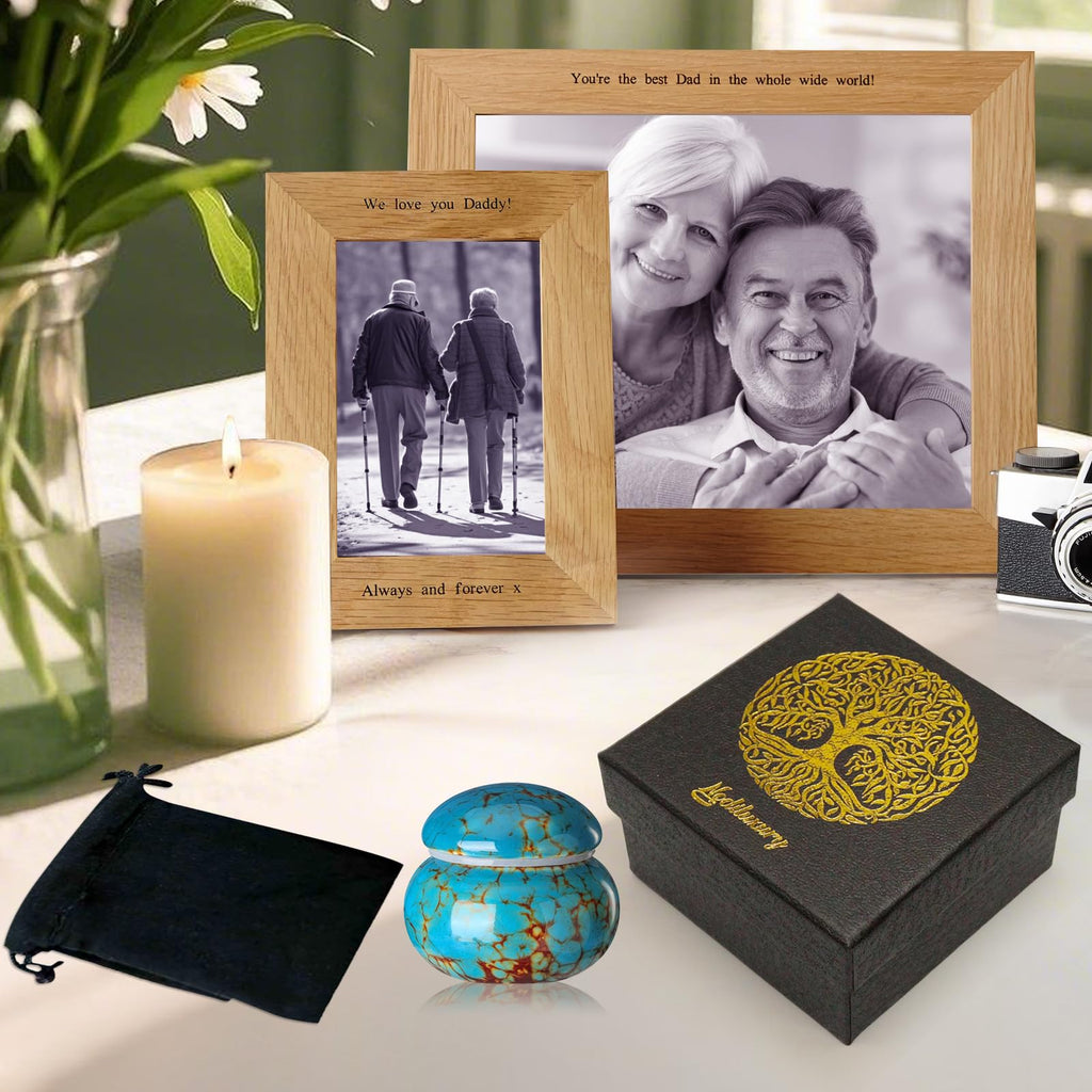 Small Urns for Human Ashes Keepsake,Ceramic Small Cremation Urn for Ashes for Women Adult Male with Gift Box and Velvet Bag 1.6'' Mini Urns for Pet Urn Dog Cat Ashes Keepsake Blue