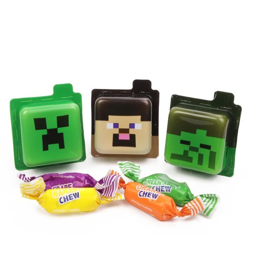 Minecraft - Creeper Candy Treasure Hunt | Pre-Filled Characters with Fruit Chews - 12 Count Party Snacks