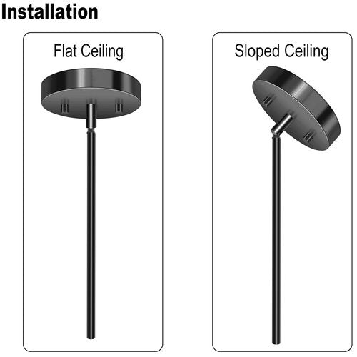 MAYOMAJO 4-Pack Sloped Ceiling Adapter for Chandeliers Pendant Lights Adjustable 0-180 Degrees Accommodate Sloped Ceiling (Black)