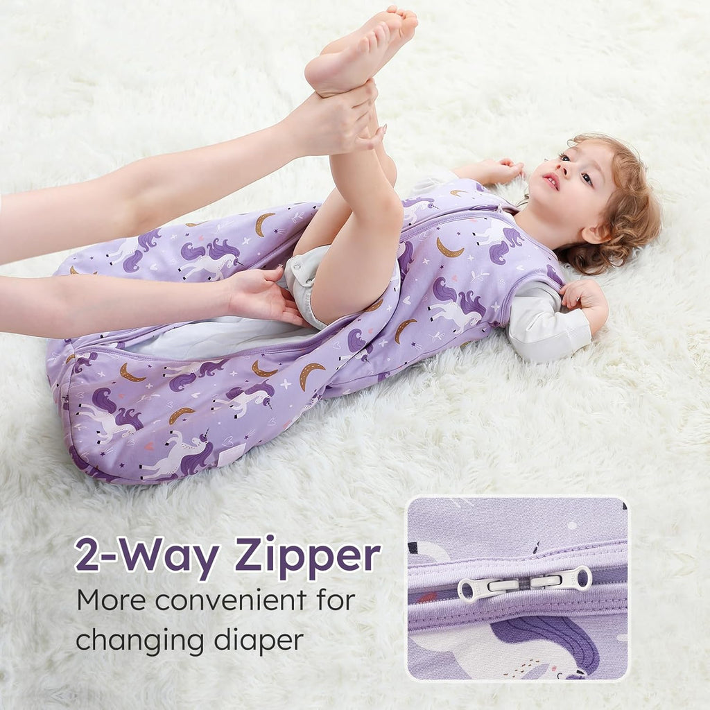Yoofoss Baby Sleep Sack - 100% Organic Cotton Wearable Blanket for 6-12 Months | TOG 2.5, 2-Way Zipper