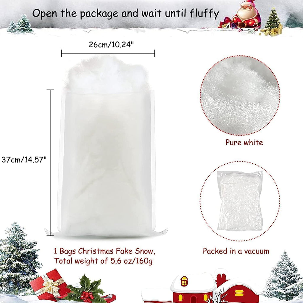 Skiennix Fake Snow Decor - Fluffy White Cotton Wool for Christmas Tree & Holiday Mantle