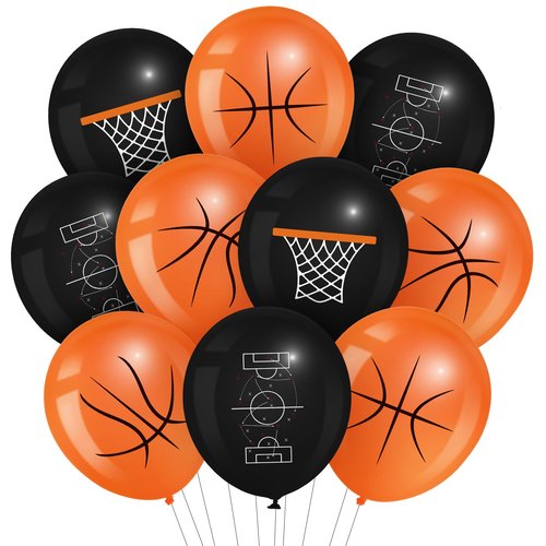 Censen 45 Pieces Basketball Balloons Party Decorations 12 Inch Basketball Latex Balloons for Sports Themed Birthday Party Decoration Supplies