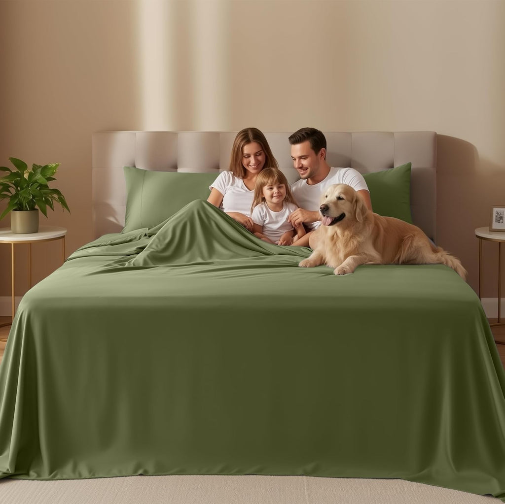 Utopia Bedding Twin Sheet Set - Soft & Breathable Microfiber, 3-Piece Bed Sheets for Twin Size Bed | Oeko-Tex Certified (Olive)