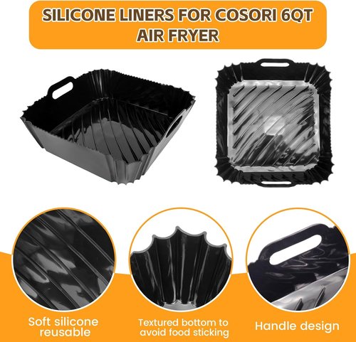 COSORI Silicone Air Fryer Liner - Dishwasher Safe Accessories for 6Qt TurboBlaze | Compact & Large Size