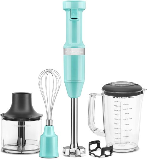 KitchenAid Hand Blender - Variable Speed with Accessories | Aqua Sky, KHBV83AQ