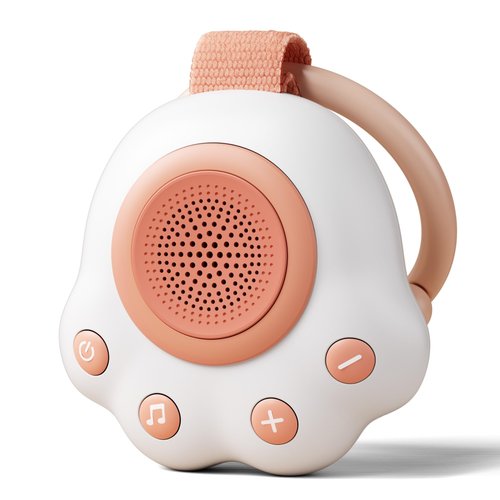 HEYAXA Portable Sound Machine for Baby and Kids | White Noise Machine with 33 Soothing Sounds for Stroller, Car Seat, Travel | 15-Hour Battery | Baby Sleep Soother for Registry and Shower Gift (Pink)