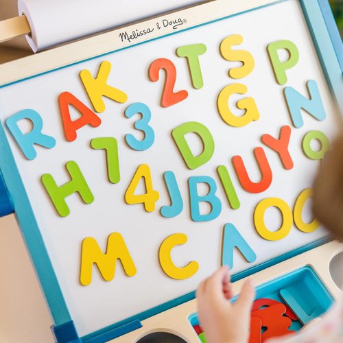 Melissa & Doug Double-Sided Magnetic Art Easel - Versatile Dry-Erase & Chalkboard for Kids