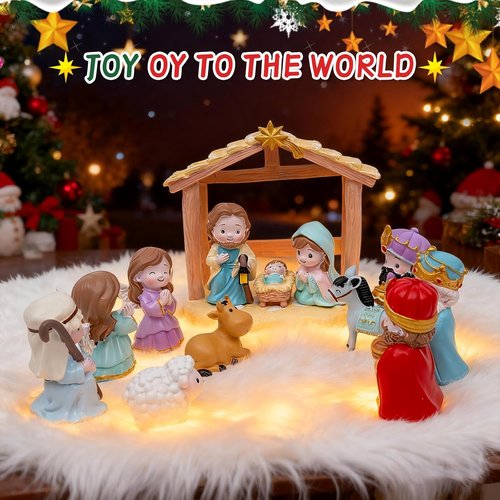 Nativity Set by [Brand Name] - 13Pcs Christian Playset for Kids Ages 3+ | Perfect Christmas Gift