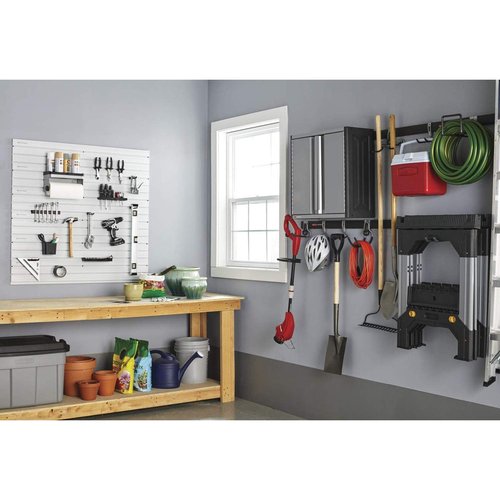 Rubbermaid Universal Metallic Fasttrack Hanging Garage Hook Organizers (2 Pack)