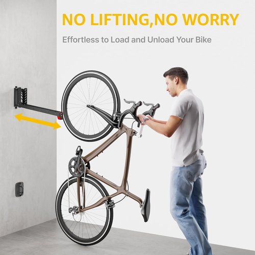monTEK Swivel Bike Wall Mount - Space-Saving Garage Bike Rack | Easy Load & Unload, Holds 77 lbs, 4 Pack