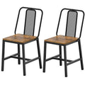 YATINEY Dining Chairs Set of 2, Wooden Kitchen Chairs, Farmhouse Dining Chairs with Back Support, for Living Room, Kitchen, Rustic Brown and Black CY01L2BRN1