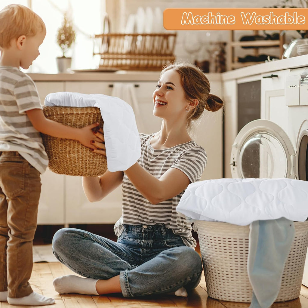 Yoofoss Waterproof Crib Mattress Protector - Soft, Breathable Quilted Pad for Standard Baby Crib 52''x28''