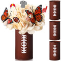 Domensi 3 Pcs Football Table Centerpiece Football Vases Decor Galvanized Metal Vases for Artificial Flowers Rugby Funny Pen Holder Utensil Holder Jars for Kitchen Home Rugby Party Decorations Gifts