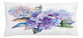 Ambesonne Watercolor Throw Pillow Cushion Cover, Delicate Hydrangea Flowers Blooming Botanical Arrangement Wedding Inspired, Decorative Rectangle Accent Pillow Case, 36" X 16", Violet Blue
