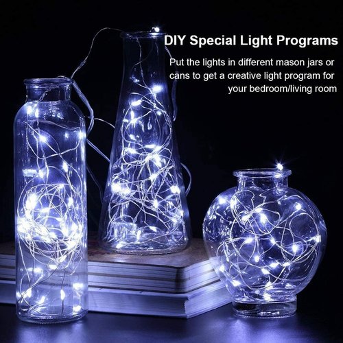 AOZOPE 20 Pack Fairy Lights - Waterproof 7ft LED Mini String Lights for Weddings & Christmas | Cool White