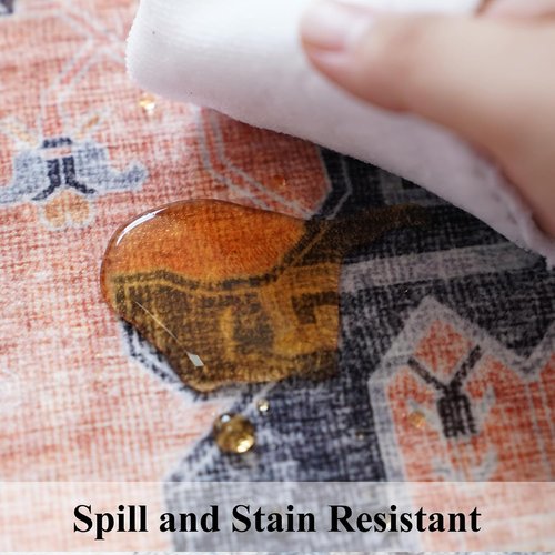 Hallway Washable Runner Rug - Vintage Soft Non-Slip Entryway Floor Mat | 2'6'' x 12', Orange
