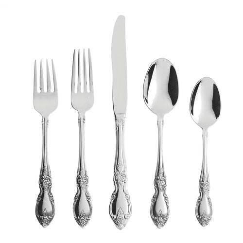Oneida Silverware Set For 4, Louisiana 20-Piece Fine Flatware Set, Service For 4, 18/8 Stainless Steel, Silver, Mirror Finish, Knives Spoons and Forks, Dishwasher Safe, Tableware (Silver, 20 Pieces)