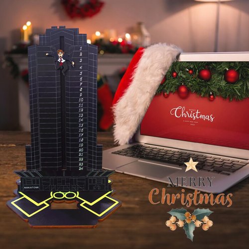 Die Hard Advent Calendar, 2025 Christmas Countdown Calendar, Magnetic Wooden 24 Days of Advent Calendar for Kids Christmas Advent Gifts Home Table Party Decorations