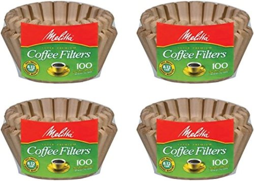 Melitta 8-12 Cup Basket Filter Paper - Natural Brown, 400 Count for Perfectly Brewed Coffee