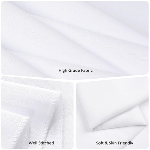 CKIKU 10 Packs 120 Inch White Round Tablecloth in Diameter, Washable Polyester Fabric Tablecloths, Wrinkle Resistant Table Cloth for Wedding Party Banquet Dining