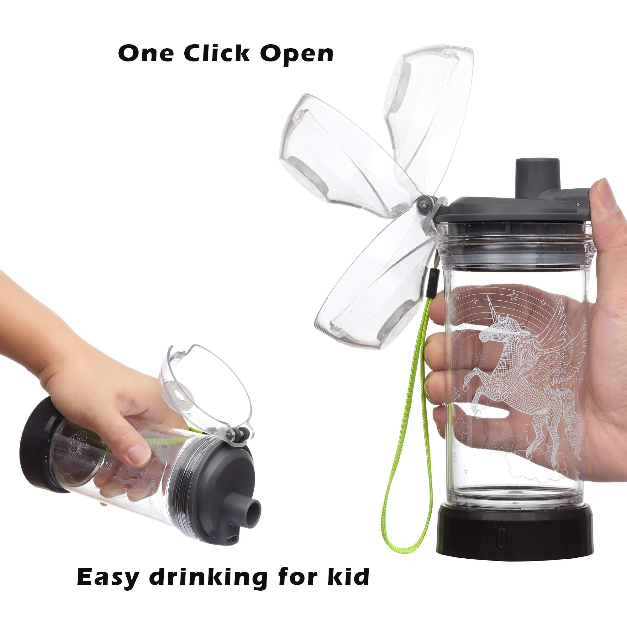 Lightzz Kids Shark Water Bottle, Glow in the Dark, 14 oz