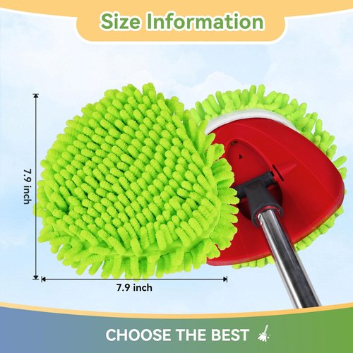 4 Pack Reusable Microfiber Mop Pads Compatible with O-Cedar EasyWring 1-Tank Spin Mop System,Elastic Mop Head Replacement for Deep Clean,Machine Washable Mop Refills