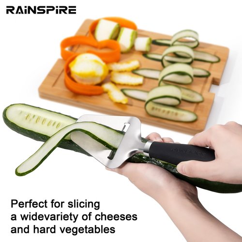 Rainspire Upgraded Non-Stick Cheese Slicers for Block Cheese Multi-Functional Cheese Cutter for Mozzarella, Cheddar, Gruyere Charcuterie Accessories Dishwasher Safe Kitchen Tools, Black