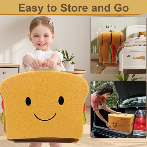 liftoza Toddler Travel Bed Sandwich Style - Portable Toddlers Floor Beds, Foldable Soft Foam Travel Crib for Baby and Kid, Washable Cover Toddler Cot with Safety Rail for Travel, Home/Travel Sleep