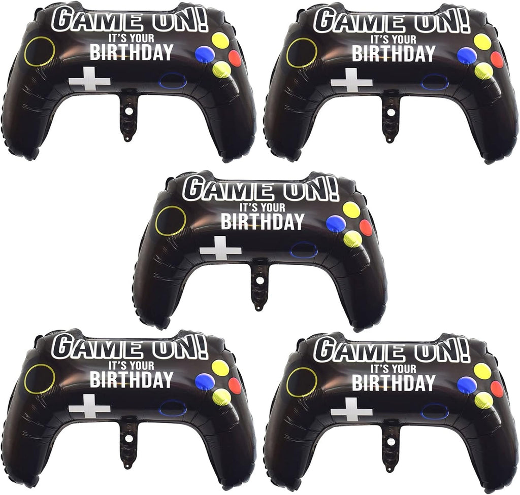 Skiennix Video Game Party Balloons - Giant Controller Mylar Foil | 5-Piece Set for Kids' Birthday Decor
