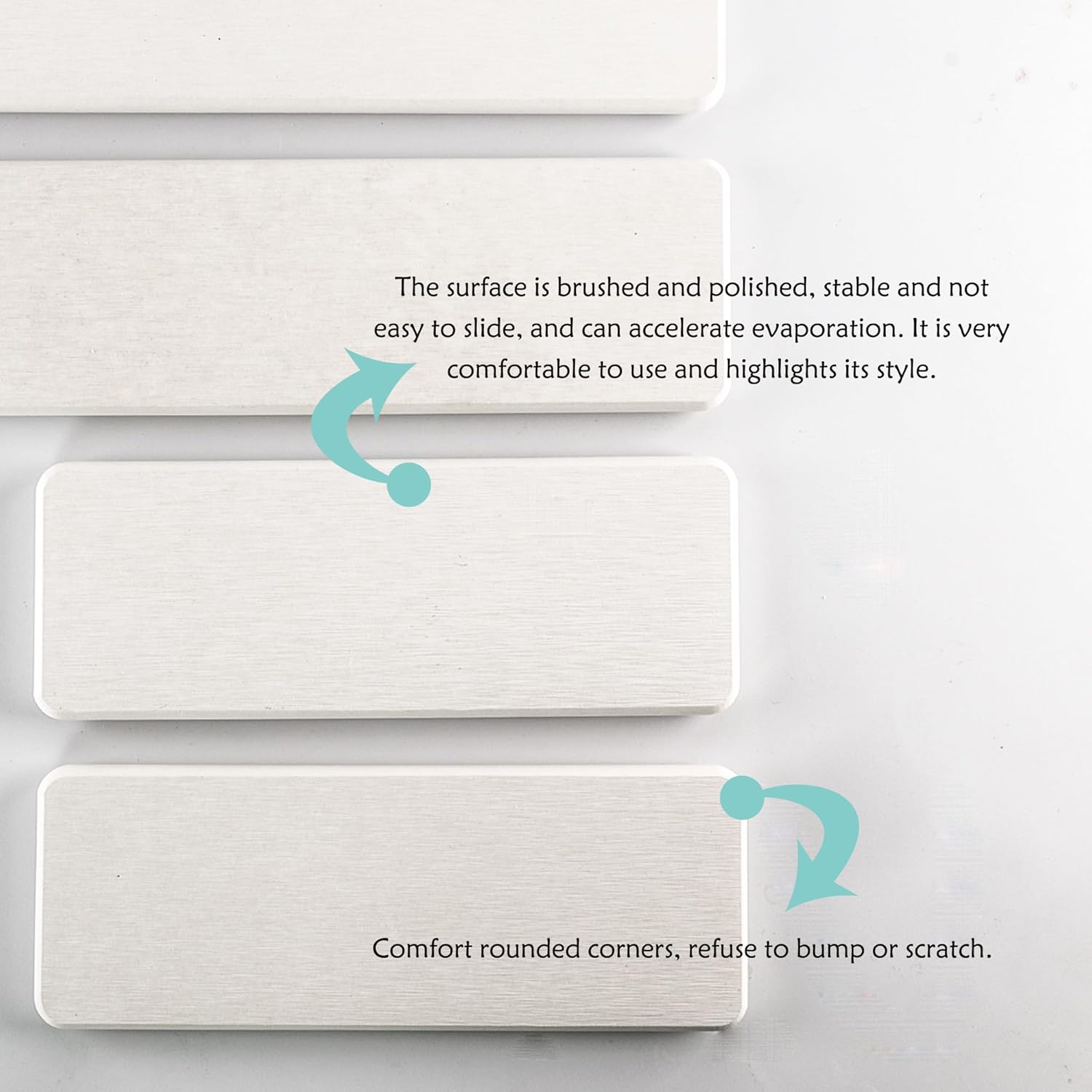 NiuYichee Water Absorbing Stone Trays - Stylish Diatomite Soap Dish for Kitchen & Bathroom | 3.15" W x 8.7" L, White