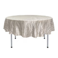 YOUR CHAIR COVERS - 90 Inch Round Crinkle Taffeta Tablecloth - Ivory, Crushed Shiny Dining Table Cloth for Wedding Party Birthday Baby Bridal Shower