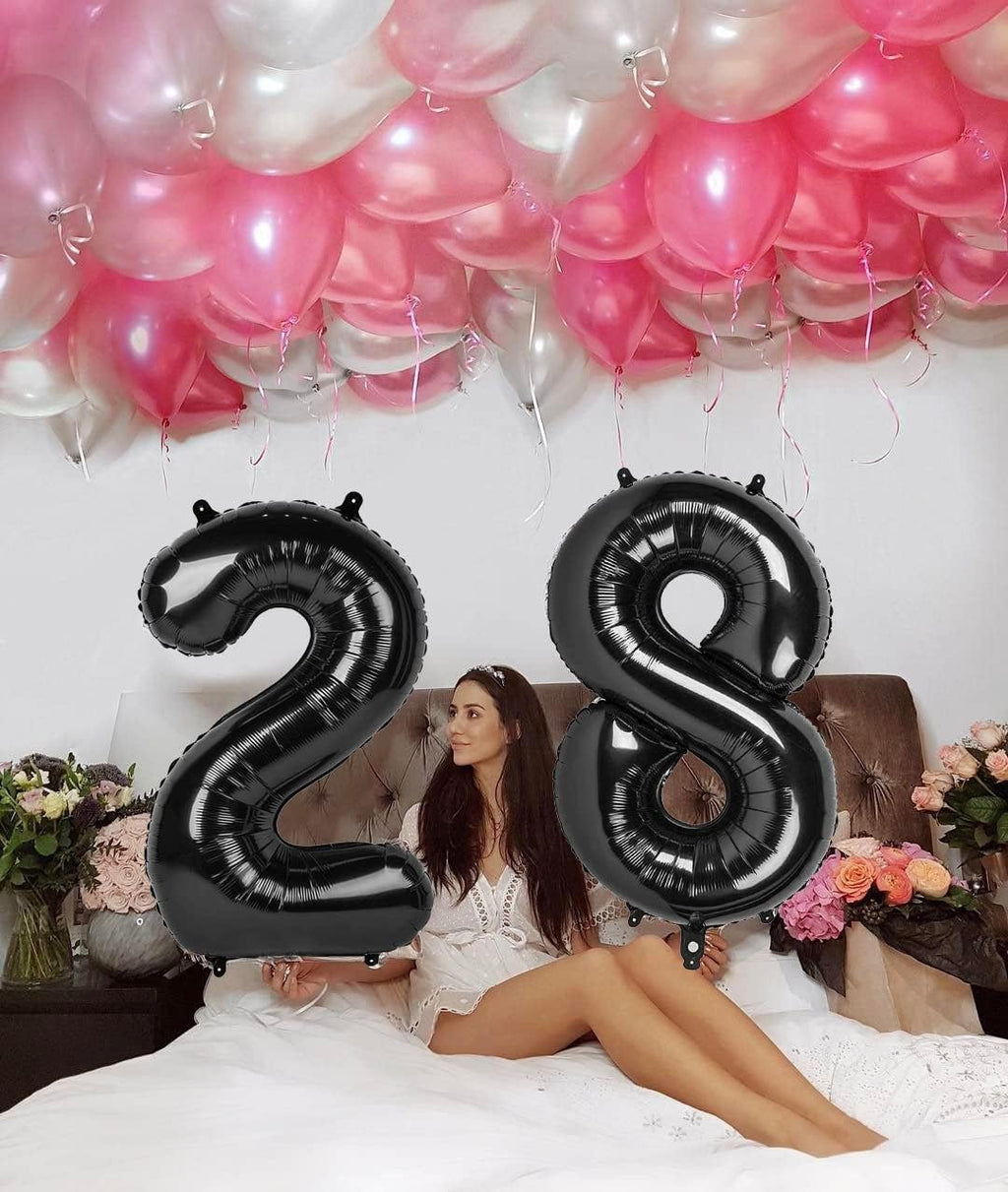 Skiennix 40-Inch Balloon Numbers | Big Black Number Balloons for 5th Birthday & Wedding Decor