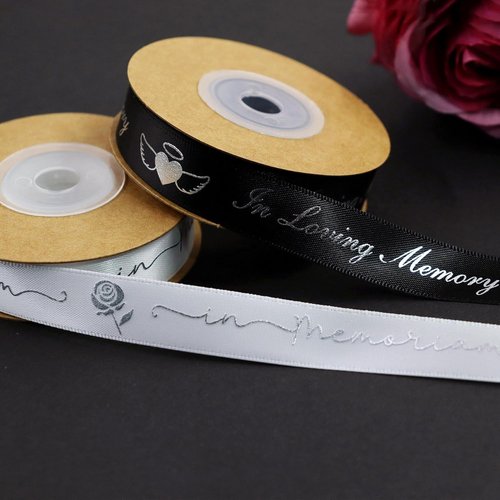 10Yard | Funeral Ribbon Set by 10Yard - 2 Styles, 5/8" X 20 Yards for Celebration of Life