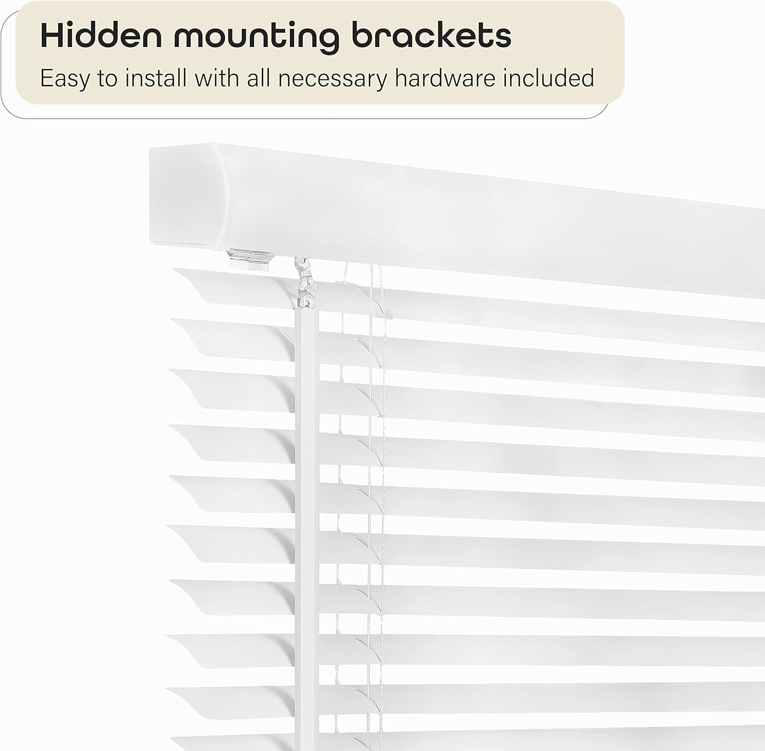 Achim Home Decor Cordless Mini Blinds - Light Filtering, 60" W x 64" L, 1" Slat - Pearl White