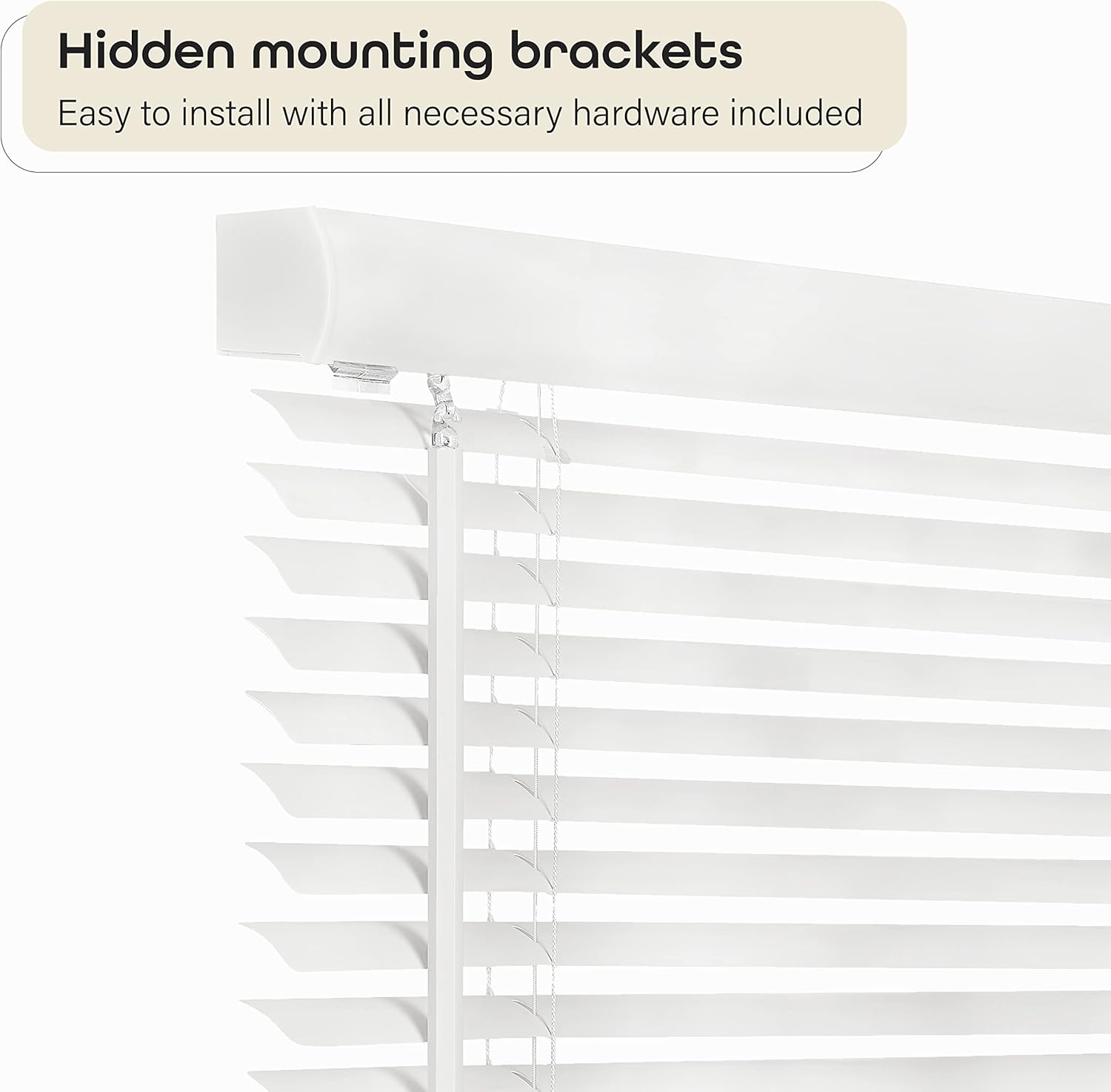 Achim Home Decor Cordless Mini Blinds - Light Filtering, 23" W x 64" L, Pearl White