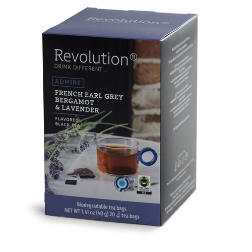 REVOLUTION TEA® Earl Grey Lavender [THE ORIGINAL] – French Earl Grey Bergamot & Lavender – Premium Full Leaf Tea – Biodegradable Infuser Tea Bags – Flavored Black Tea – 20 Bags