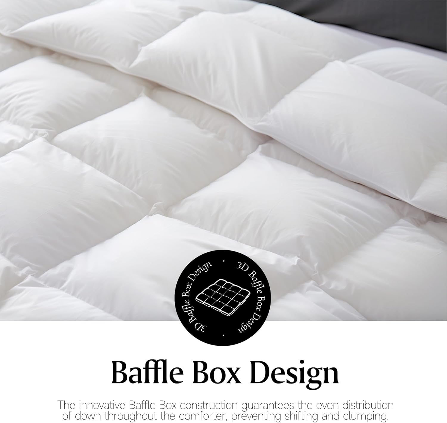 Royal Luxe Goose Feather Down Comforter - Ultra Soft Queen Size Duvet Insert | 100% Cotton, All-Season Bedding, 88”x88”