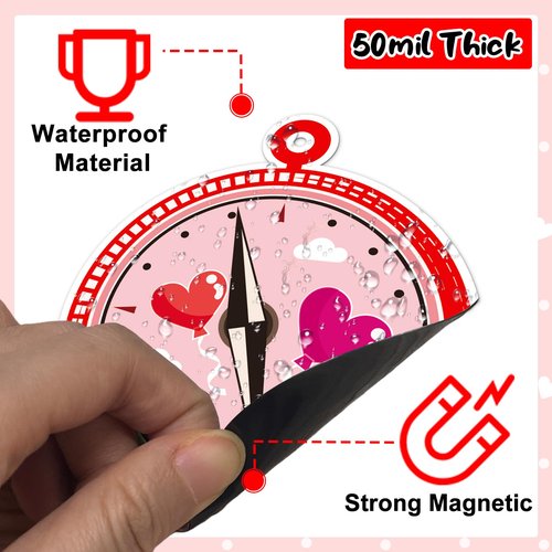 16Pcs Valentines Day Cruise Door Magnets Decorations Reflective Valentine's Day Cruise Ship Door Decor Magnetic Stickers for Carnival Cruise Refrigerator Cars Fridge Holiday Party