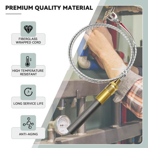 LESYAO 750mv Thermopile for Gas Fireplace, 24” Thermopile Generators Q313A Fit for Stove Gas Ovens/Gas Fireplace/Water Heater, Thermopile Assemblies Replacement (24'' Thermopile)