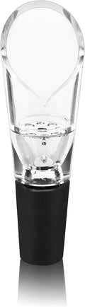 True Aerial Wine Aerator Pourer Spout for Standard Red Wine Bottles, Durable Clear Acrylic and Rubber, Drip Free Pour and Tight Seal, Gifts for Women, Kitchen & Home Bar Accessories, Set of 1