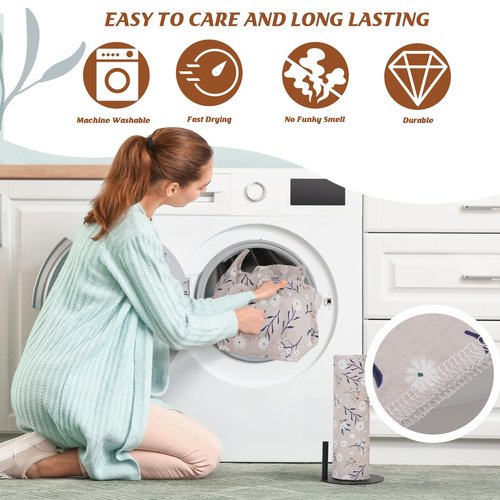 Poyday Paper Towels Washable Roll: 25Pack Cotton Cloth Paper Towels 11.8x11.8In Absorbent Soft Flannel Paperless Towels Alternative for Kitchen Reusable Napkins Zero Waste (Flower, Large)