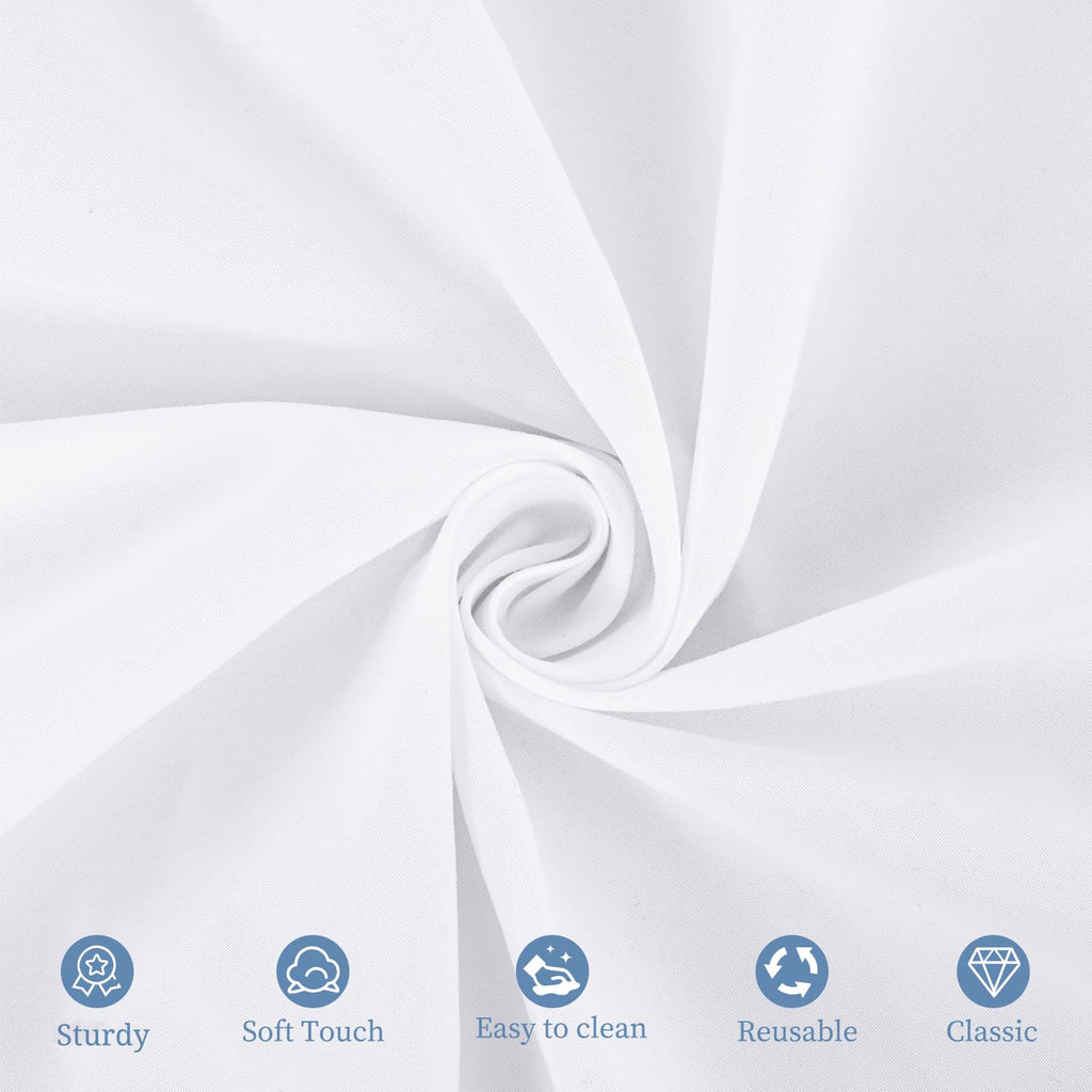 Pesonlook 12 Pack Round Tablecloth White Polyester Table Cloths 90 Inch Washable Fabric Round Table Cover White Tablecloth for Wedding/Party/Banquet