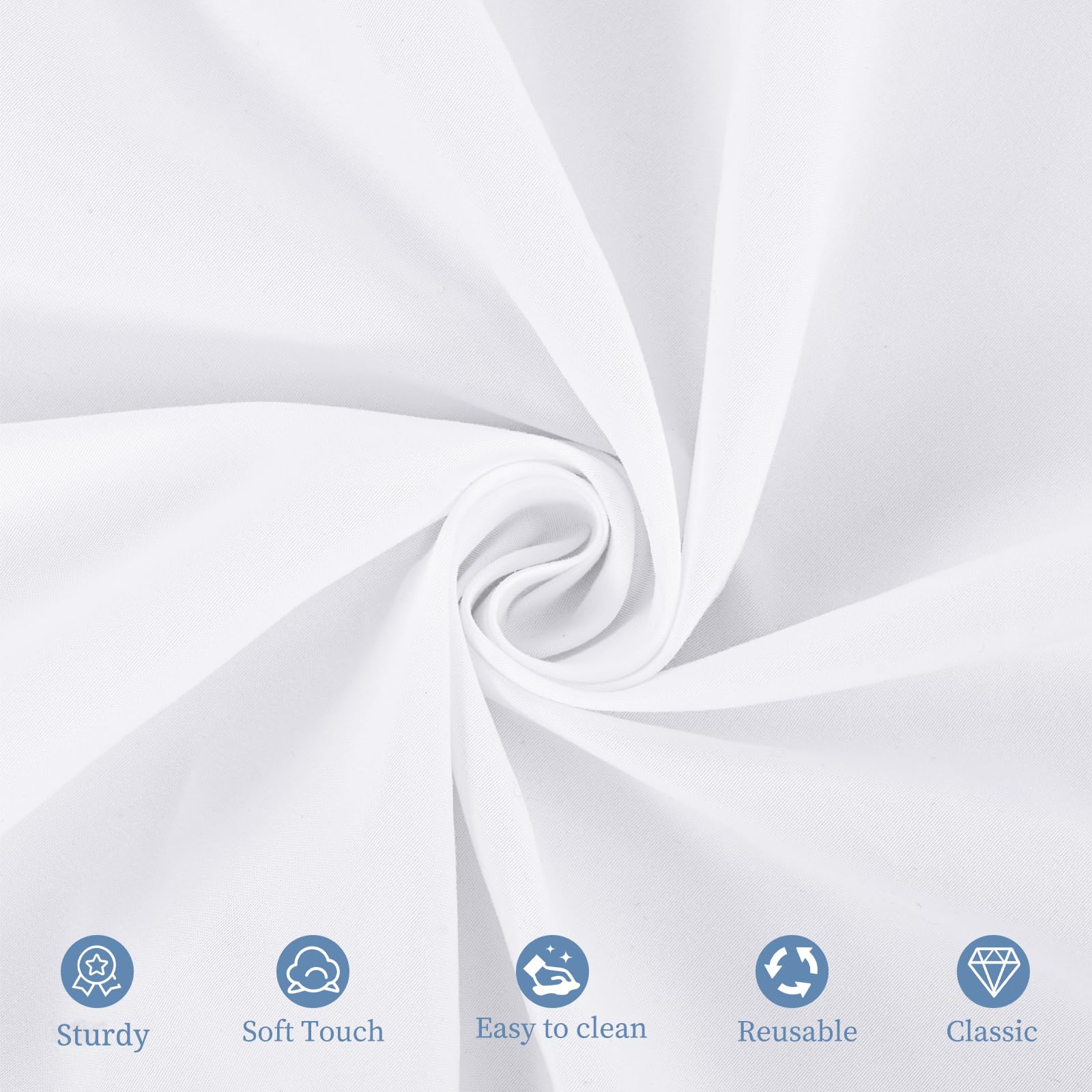 Pesonlook 12 Pack Round Tablecloth White Polyester Table Cloths 90 Inch Washable Fabric Round Table Cover White Tablecloth for Wedding/Party/Banquet